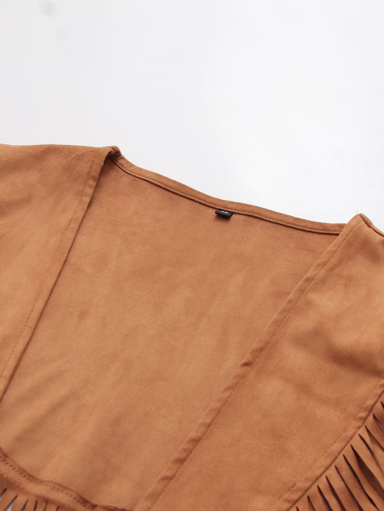 Suede Tassel Cardigan Vest Top