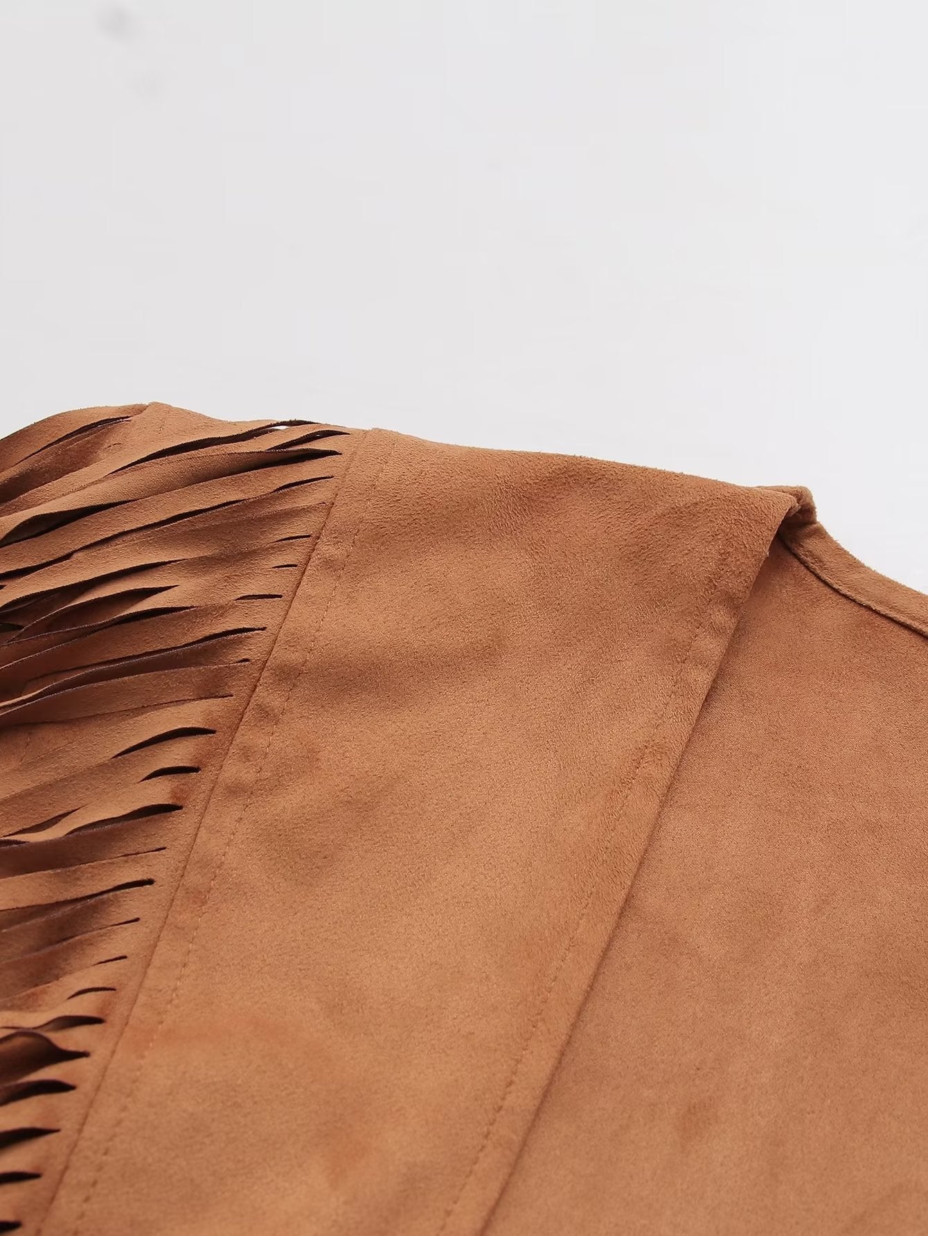 Suede Tassel Cardigan Vest Top