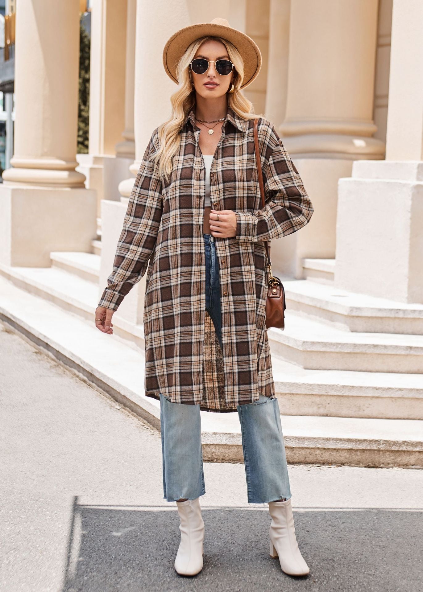 Plaid Loose Coat Shirt
