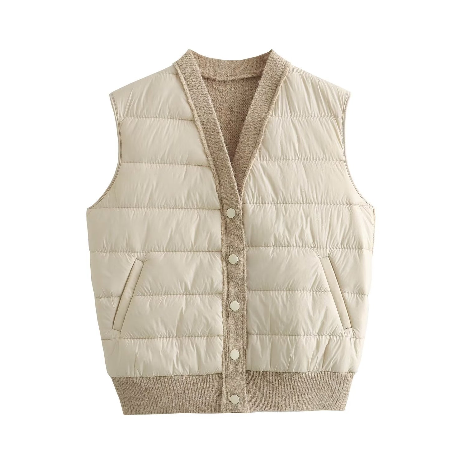 Quilted Patchwork Sleeveless Vest