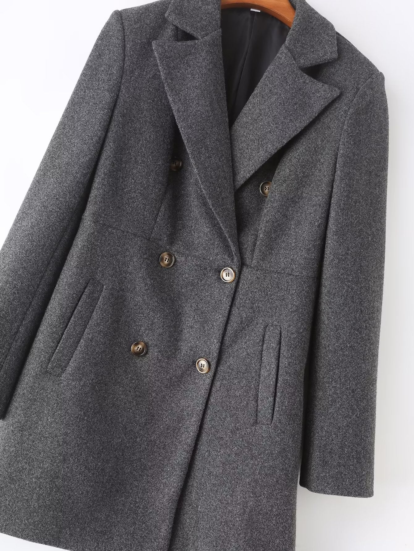 Woolen Double Breasted Coat