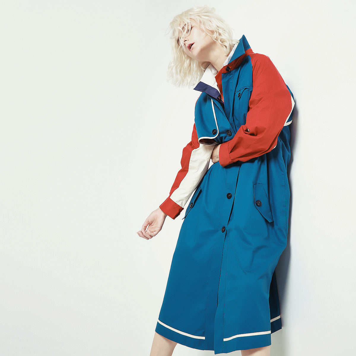Color Matching Loose Trench Coat