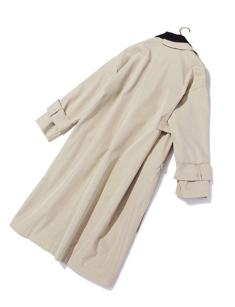 Patchwork Asymmetric Trench Coat Blazer