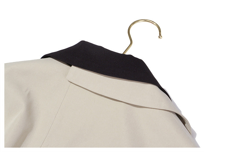 Patchwork Asymmetric Trench Coat Blazer
