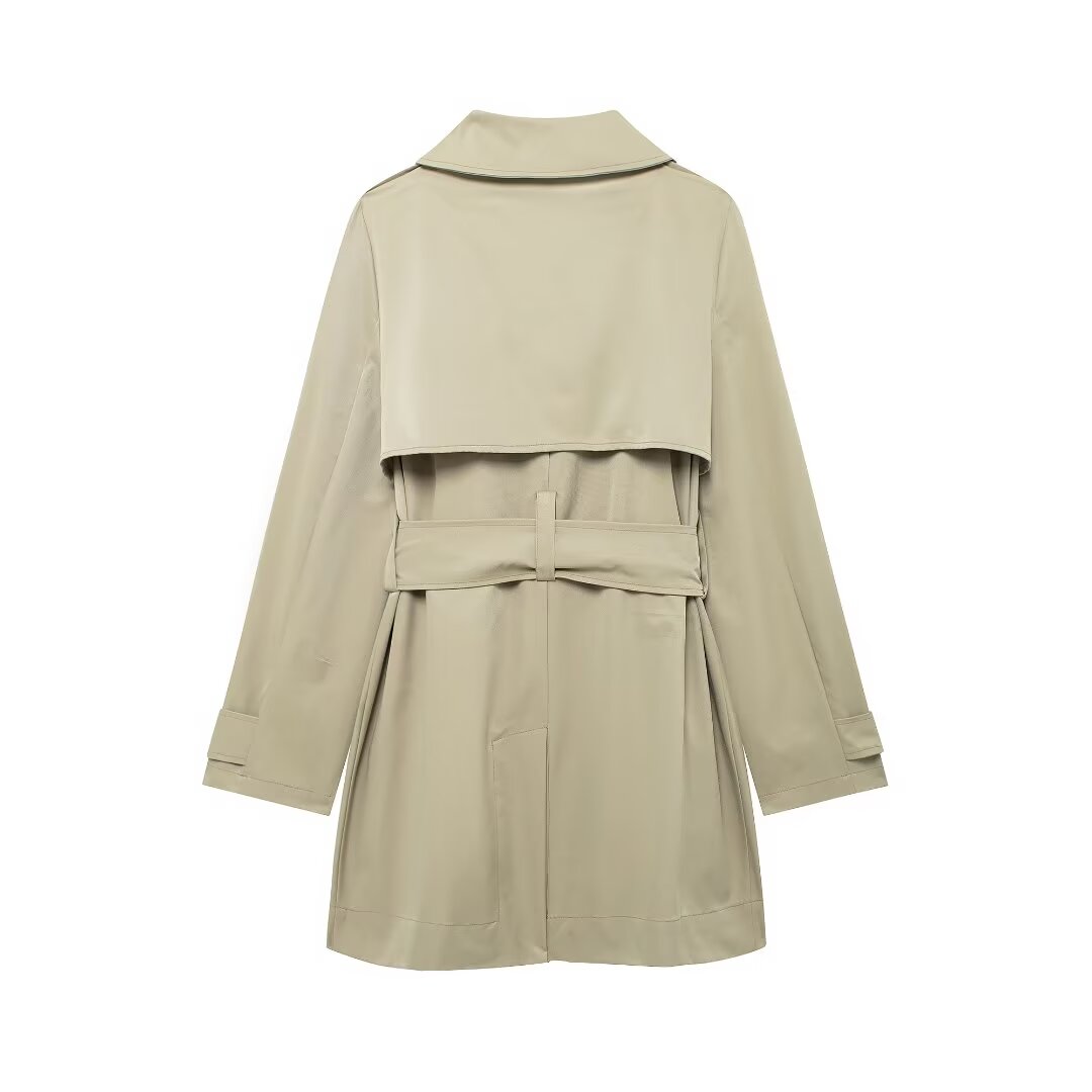 Elegant Double Breasted Trench Coat
