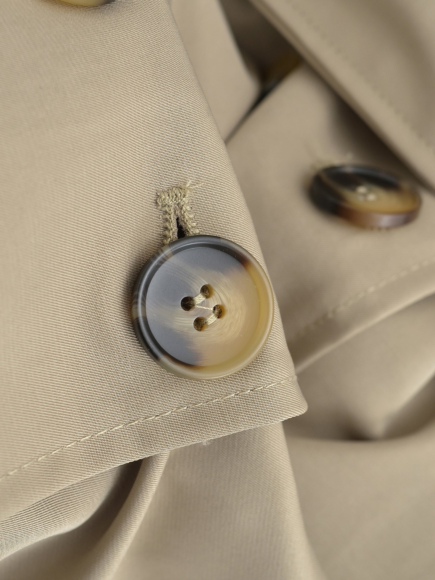 Double Breasted Loose Mid-length Trench Coat