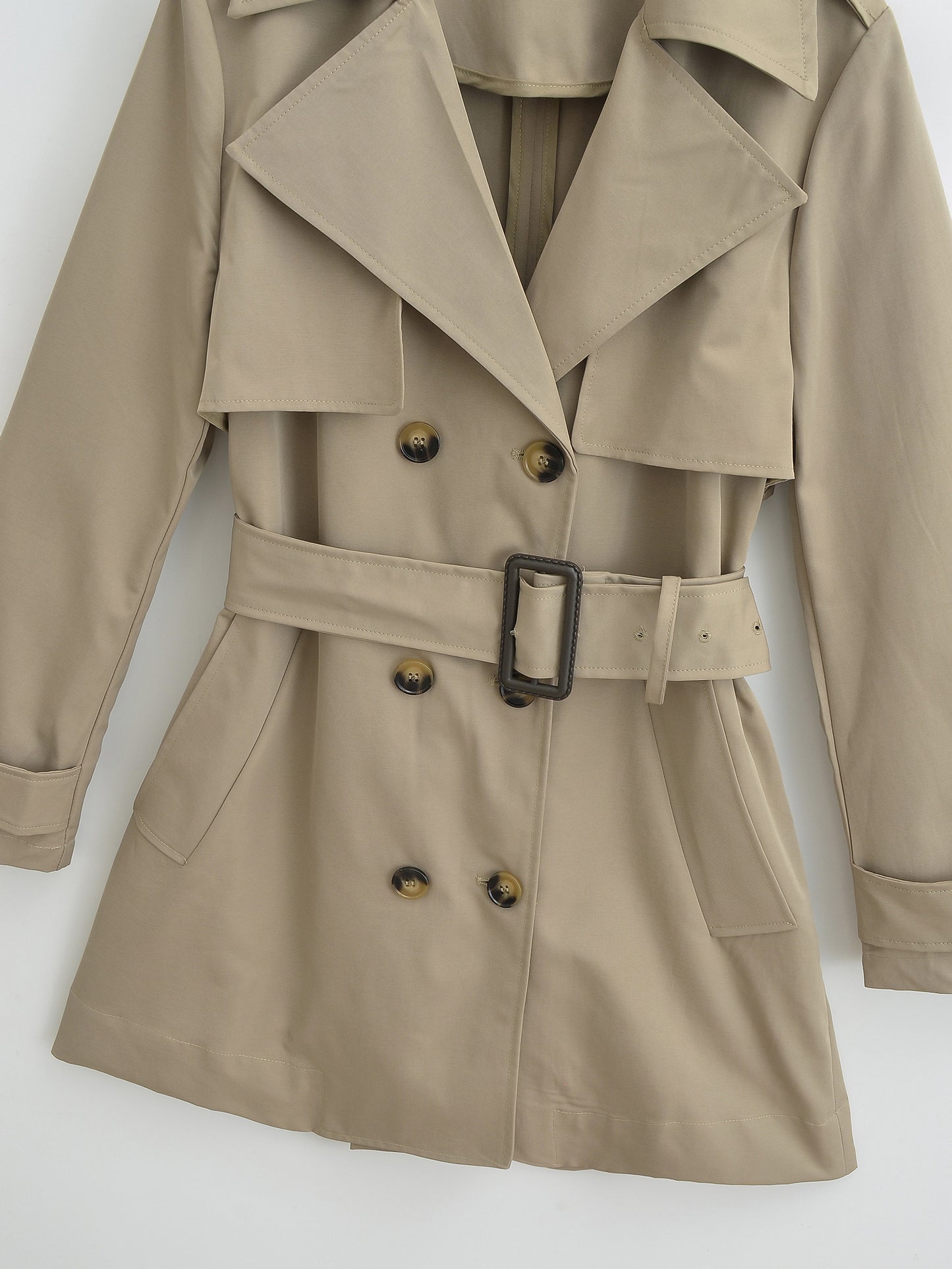 Double Breasted Loose Mid-length Trench Coat