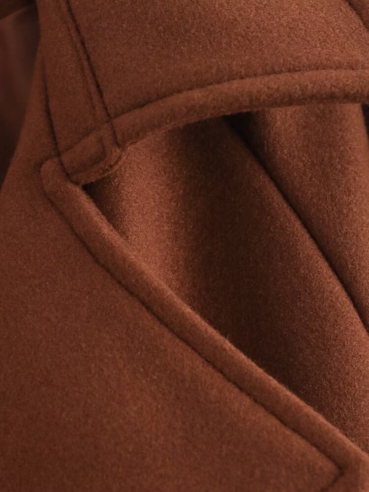 Double Breasted Woolen Cut Coat