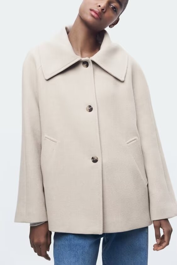 Blended Fur Collar Jacket