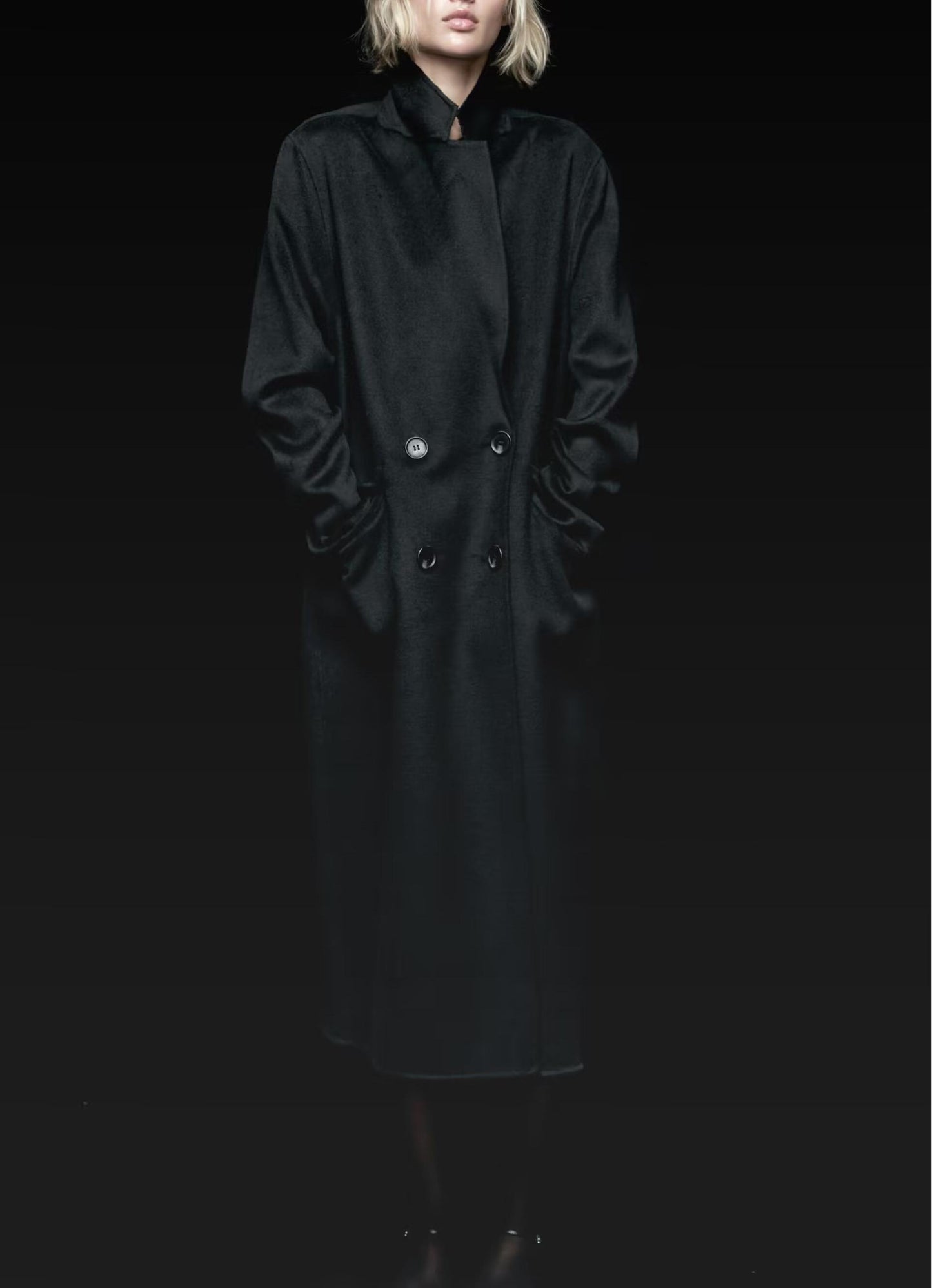 Collared Double Breasted Trench Coat