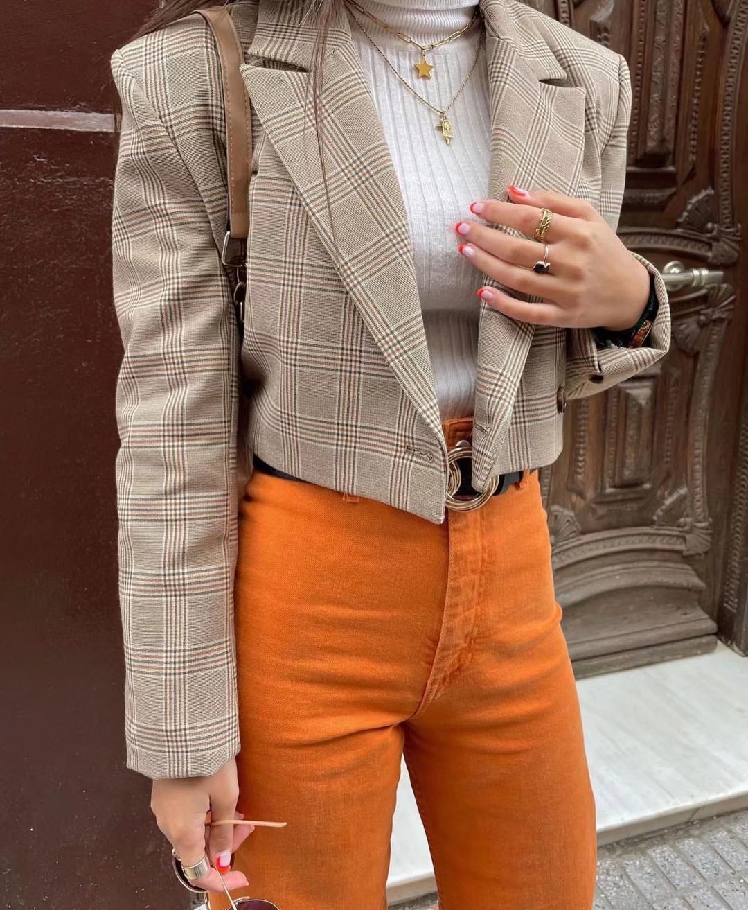 Plaid Short Blazer