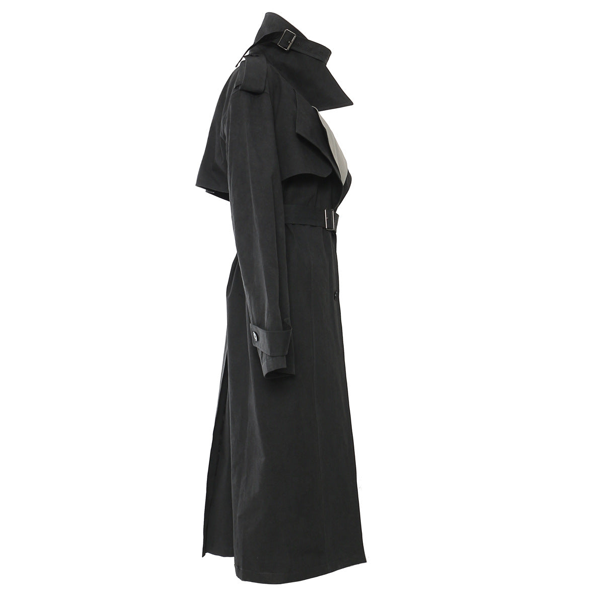 Contrast Color Casual Trench Coat