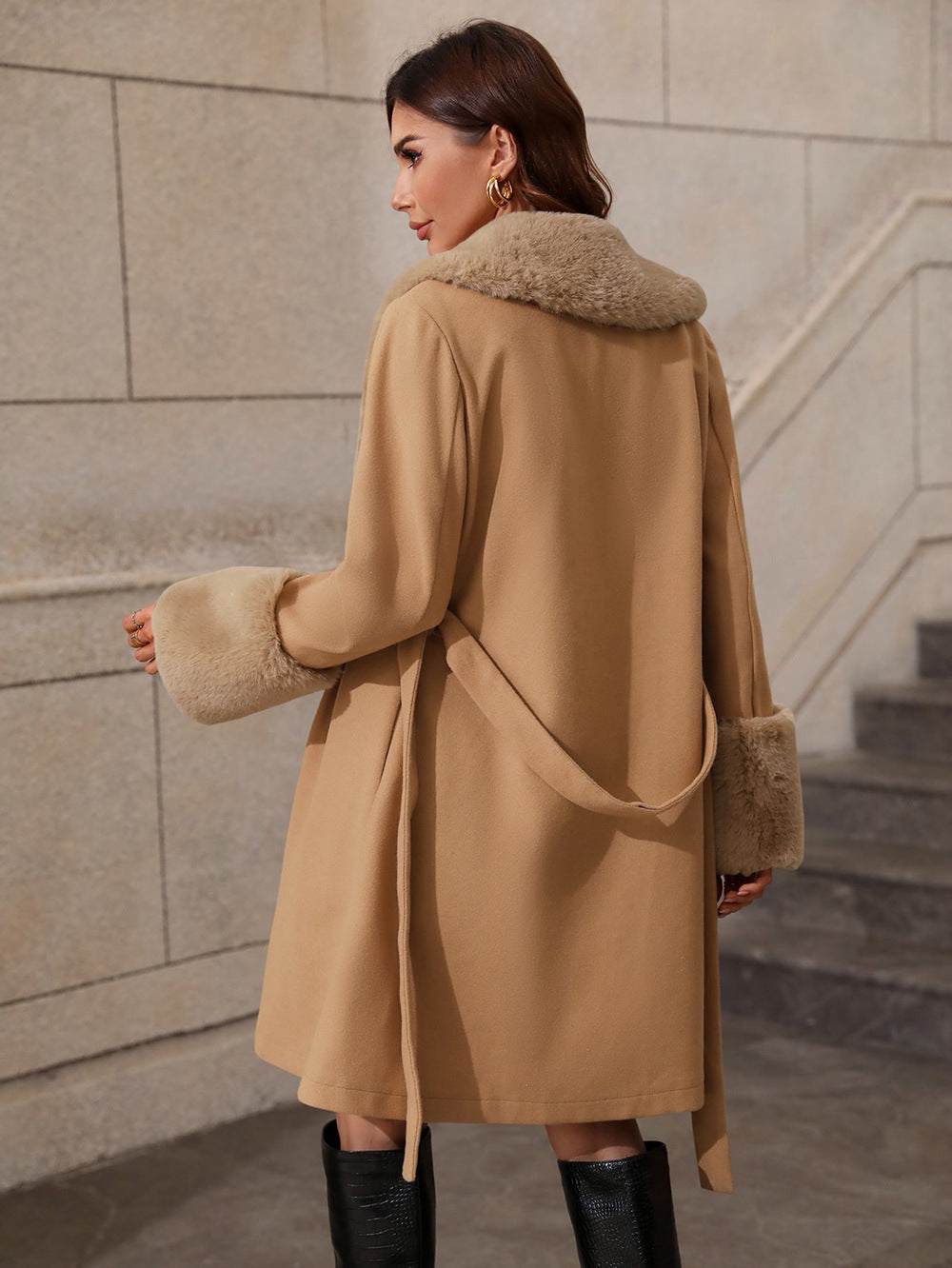 Mid Length Collared Trench Coat