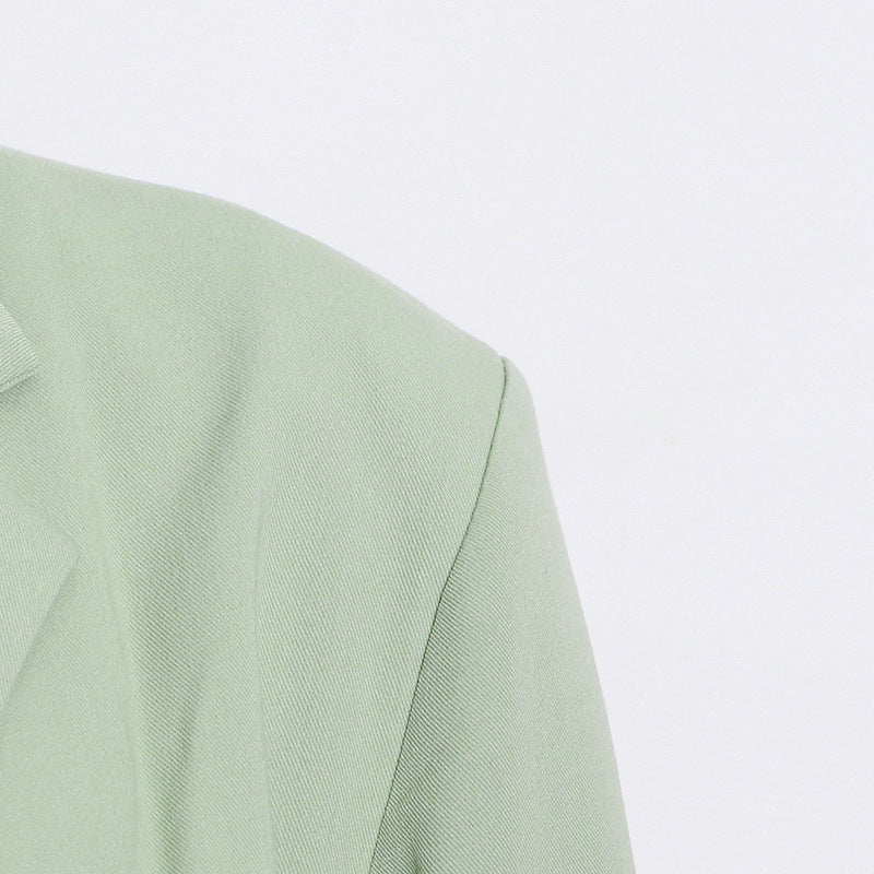 Matcha Green Slim Trench Coat Blazer