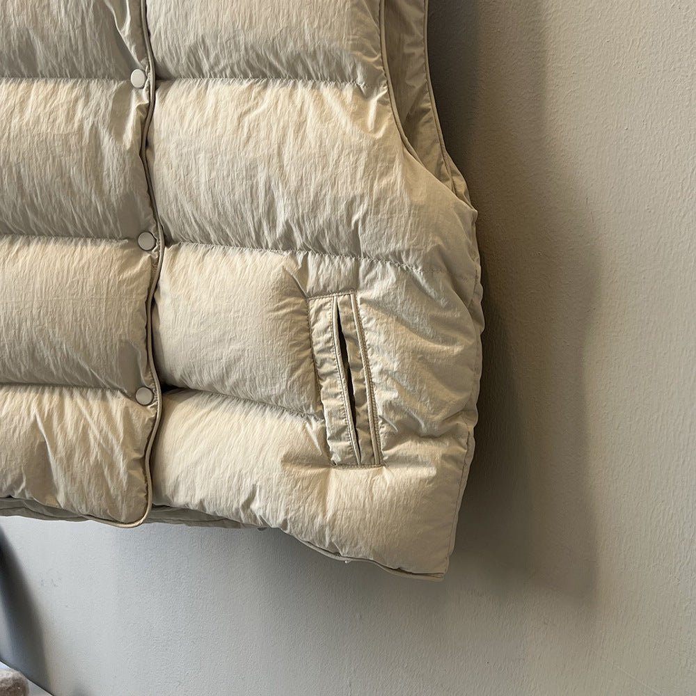 Cotton Stand Collar Loose Vest Jacket
