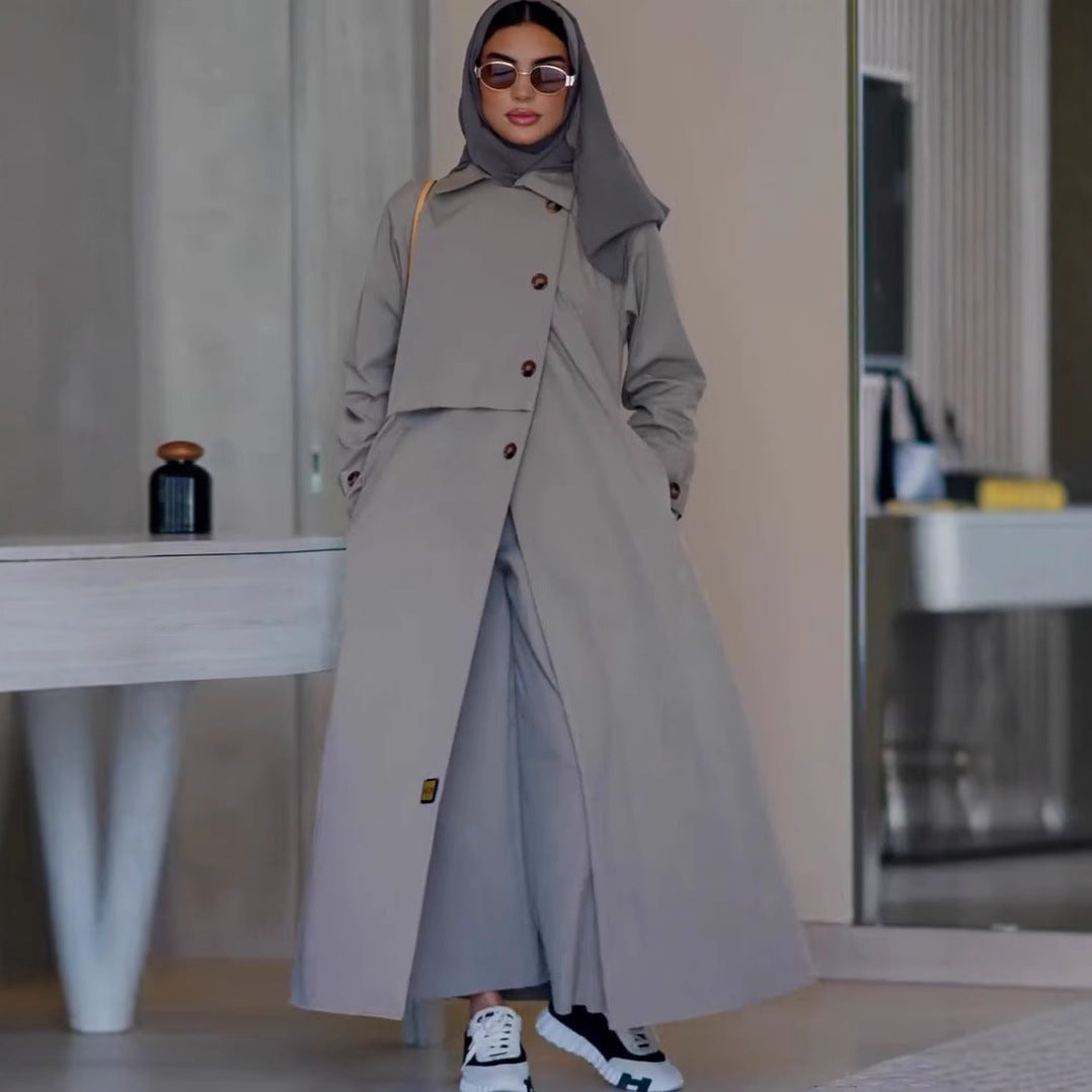 Retro Motorcycle Mid-Length Coat