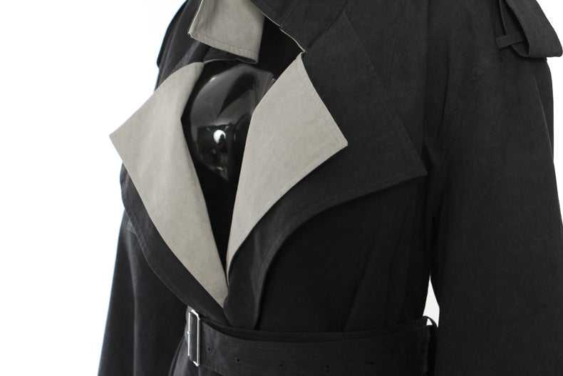 Contrast Color Casual Trench Coat