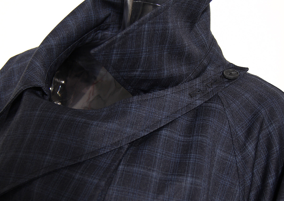 Plaid Waist Belt Trench Coat