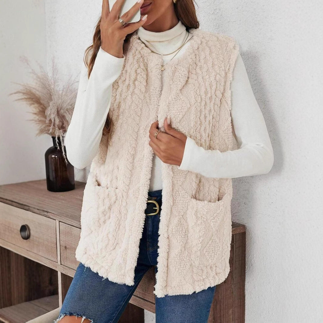 Plush Pocket Casual Vest