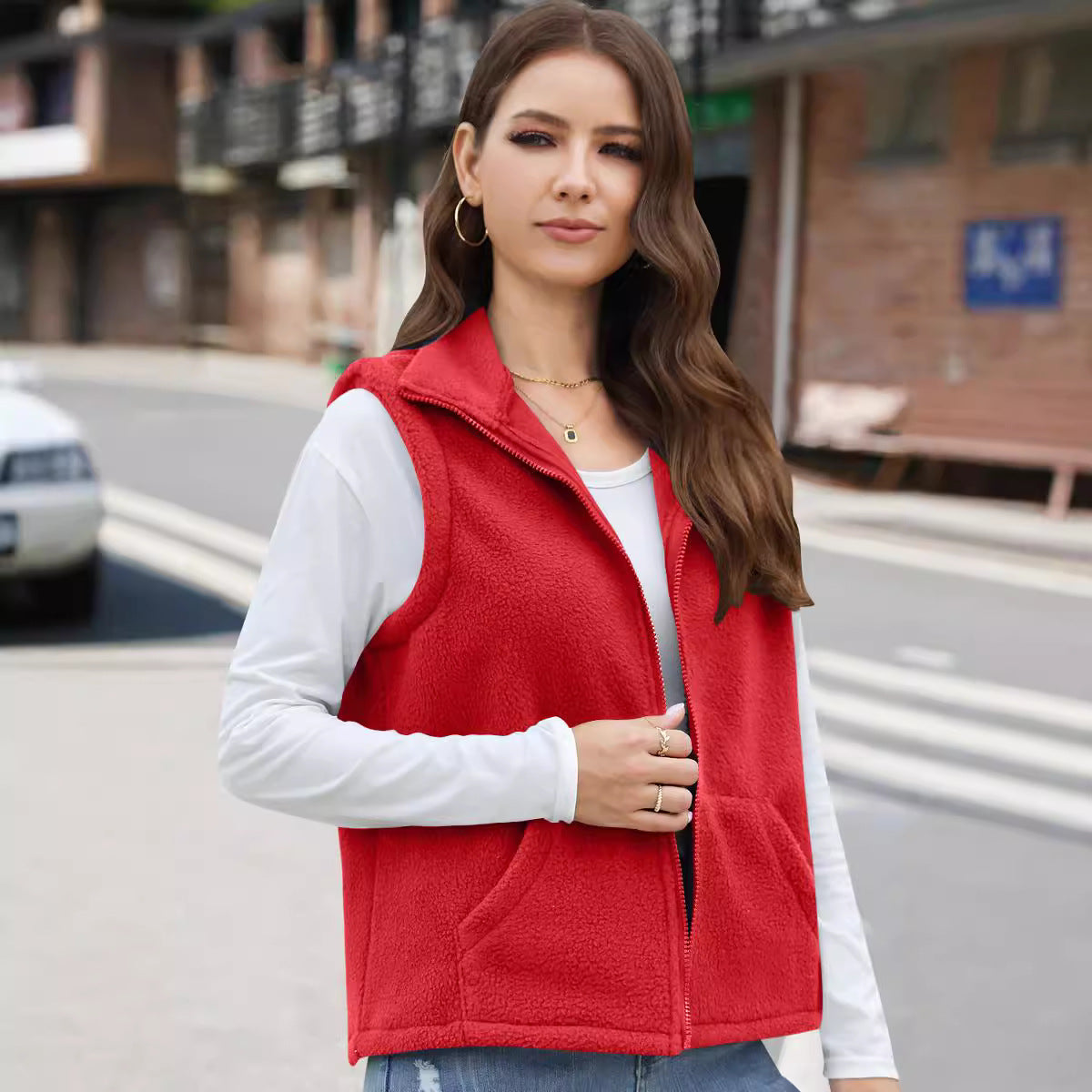 Polar Fleece Zipper Waistcoat