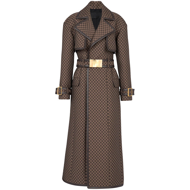 Jacquard Maze Trench Coat
