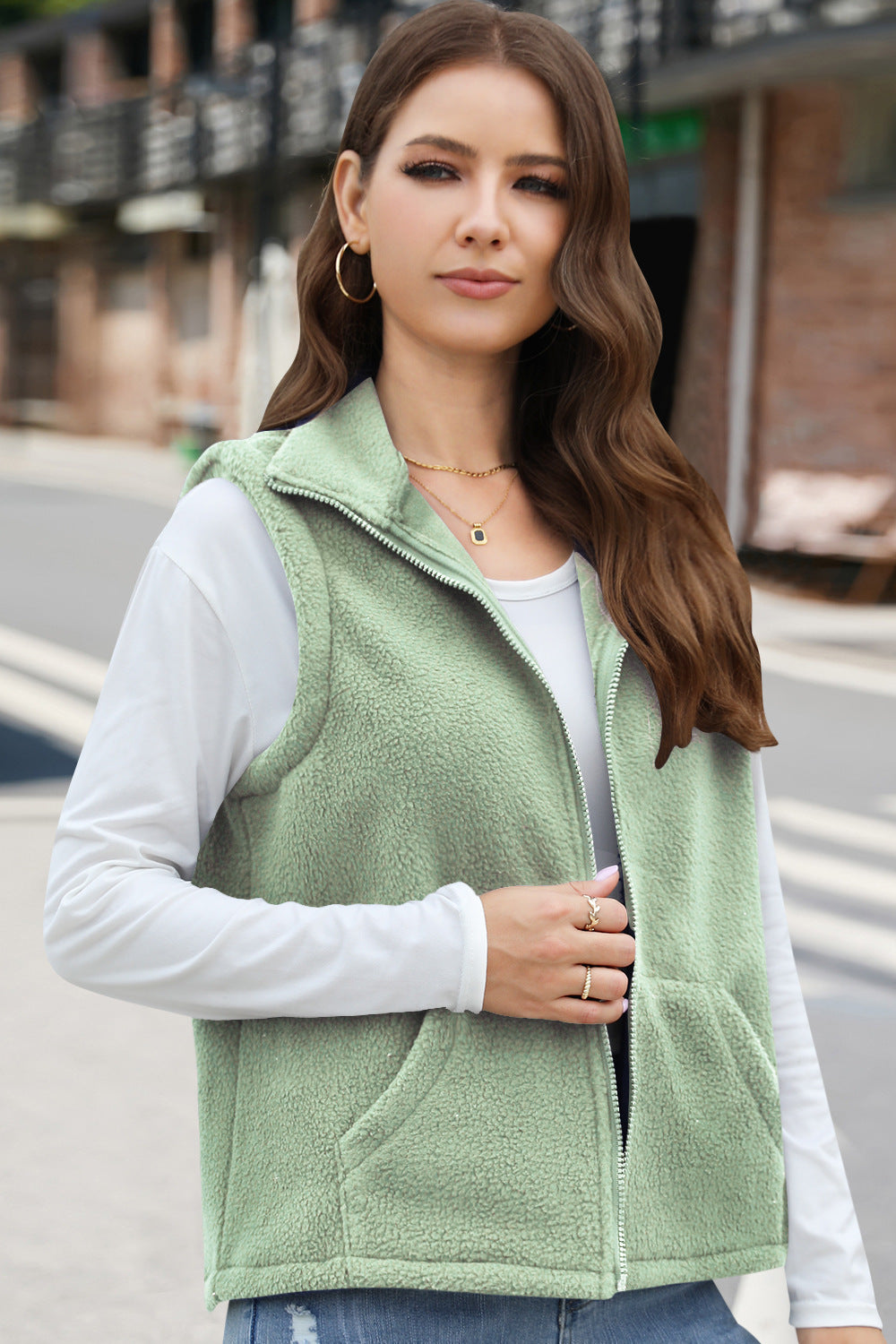 Polar Fleece Zipper Waistcoat