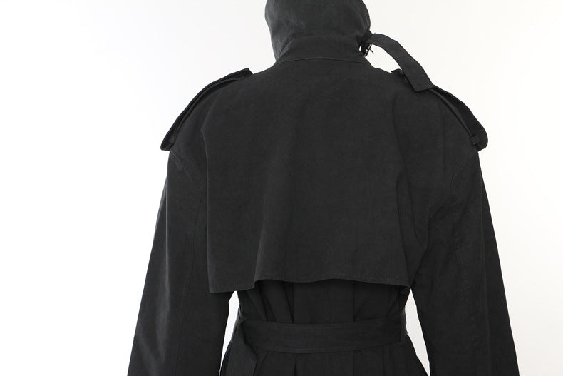 Contrast Color Casual Trench Coat
