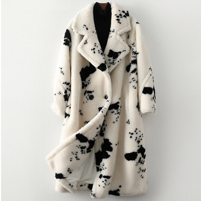 Wool Faux Fur Loose Trench Coat