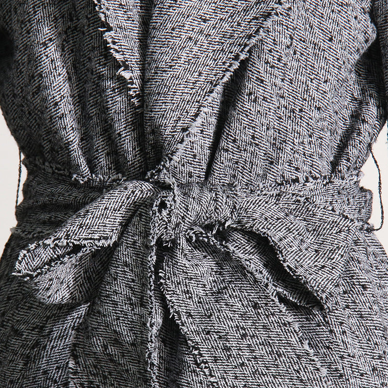 Tweed Slimming Trench Coat