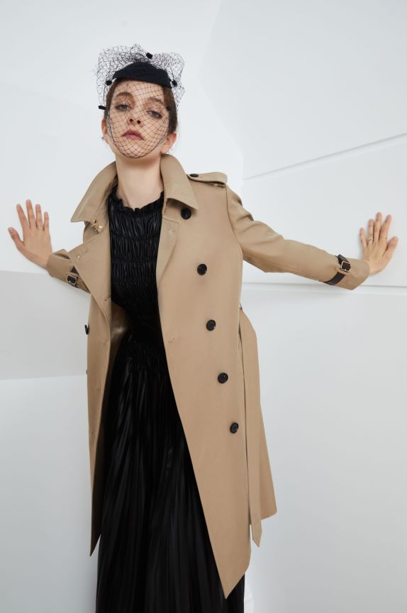 Khaki Slim Fit Trench Coat