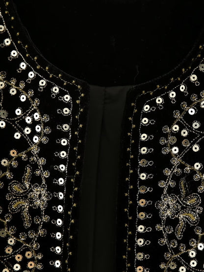 Velvet Embroidered Vest