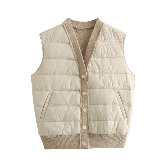 Quilted Patchwork Sleeveless Vest
