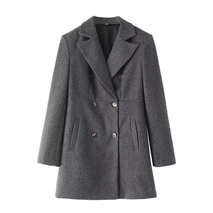Woolen Double Breasted Coat