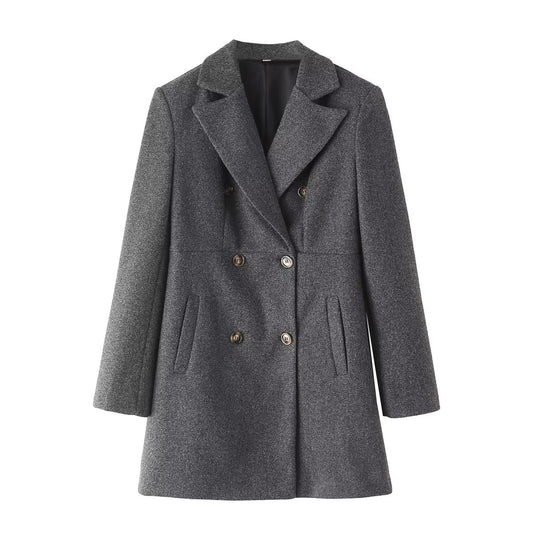 Woolen Double Breasted Coat
