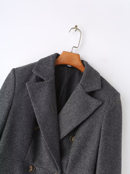 Woolen Double Breasted Coat