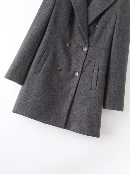 Woolen Double Breasted Coat