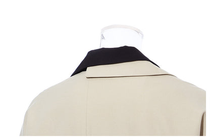 Patchwork Asymmetric Trench Coat Blazer