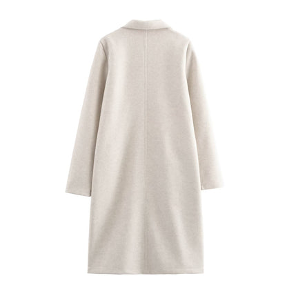 Button Decoration Soft Overcoat Jacket