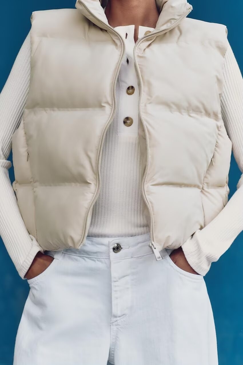 Cotton Padded Zipper Vest