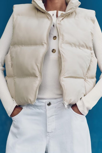 Cotton Padded Zipper Vest