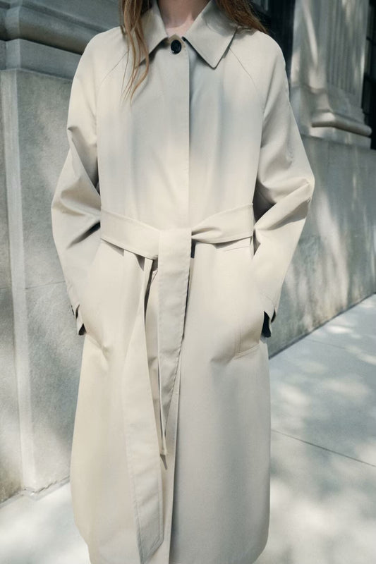 Mid Length Waistband Trench Coat
