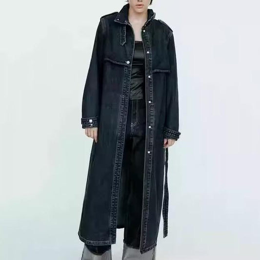 Denim Belt Trench Coat