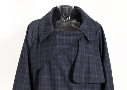 Plaid Waist Belt Trench Coat