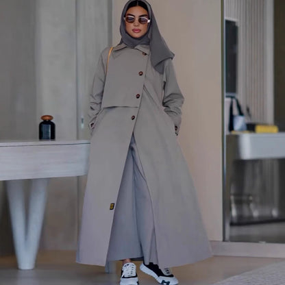 Retro Motorcycle Mid-Length Coat