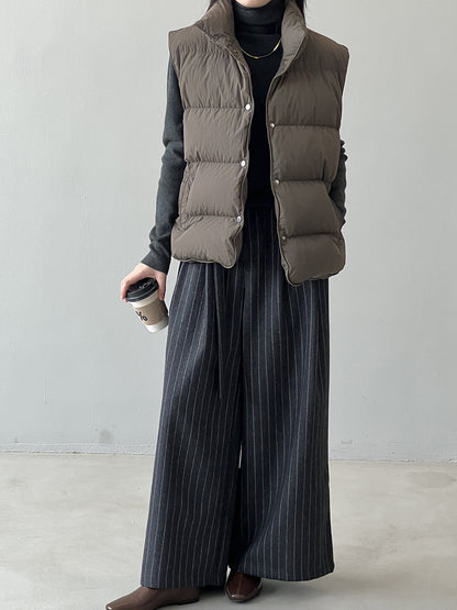 Cotton Stand Collar Loose Vest Jacket