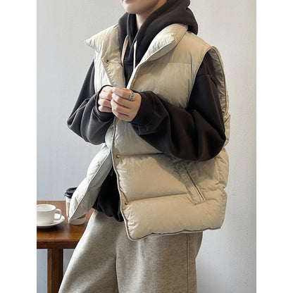 Cotton Stand Collar Loose Vest Jacket