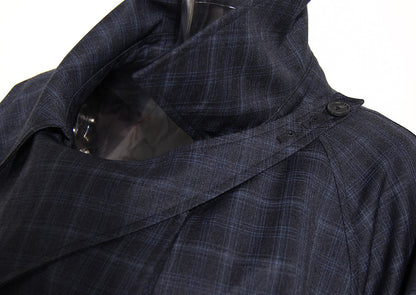 Plaid Waist Belt Trench Coat
