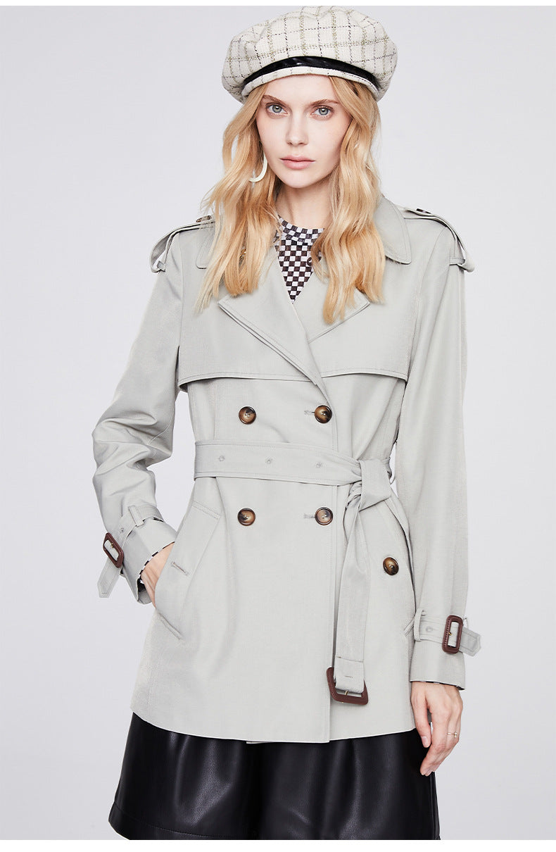 Double Breasted Short Trench Coat