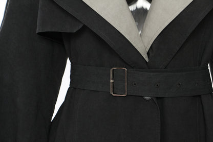 Contrast Color Casual Trench Coat