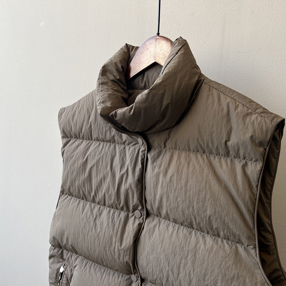Cotton Stand Collar Loose Vest Jacket